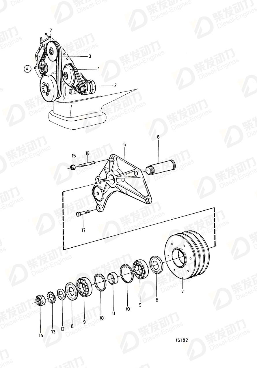 VOLVO Pulley 849001 Drawing